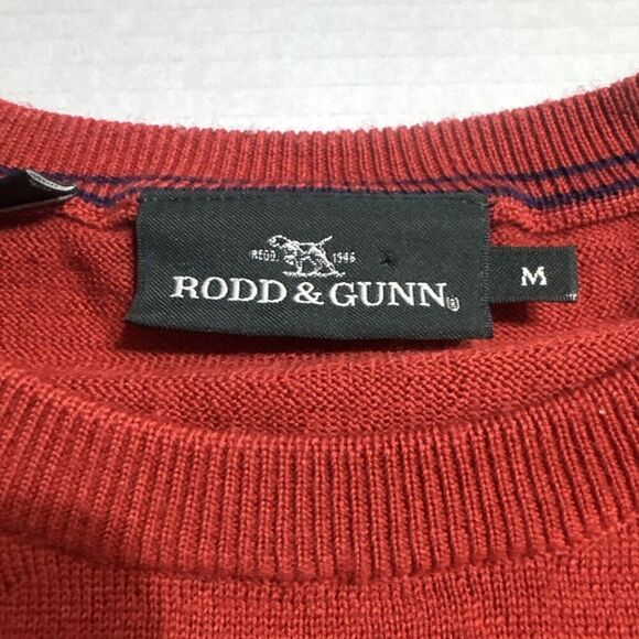 Rodd & Gunn 100% Extra Fine Merino Wool Red Long Sleeve Sweater Mens M (Flaw) - Picture 2 of 10